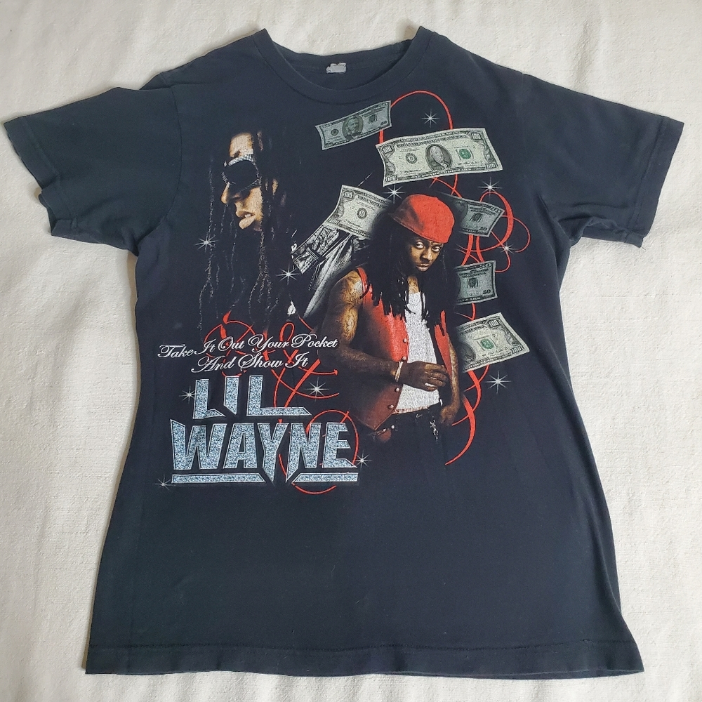 LIL WAYNE Graphic Y2K Lightweight Tee Shirt Adult Small Take It Out Your Pocket